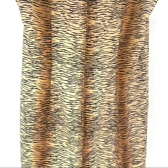 Fattaneh Bahari Sleeveless Tiger Print Sheath Dress Size 8 - Picture 9 of 10